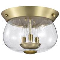 View 3 Lamp Vintage Brass Boliver Indoor Flush Mount Light Fixture