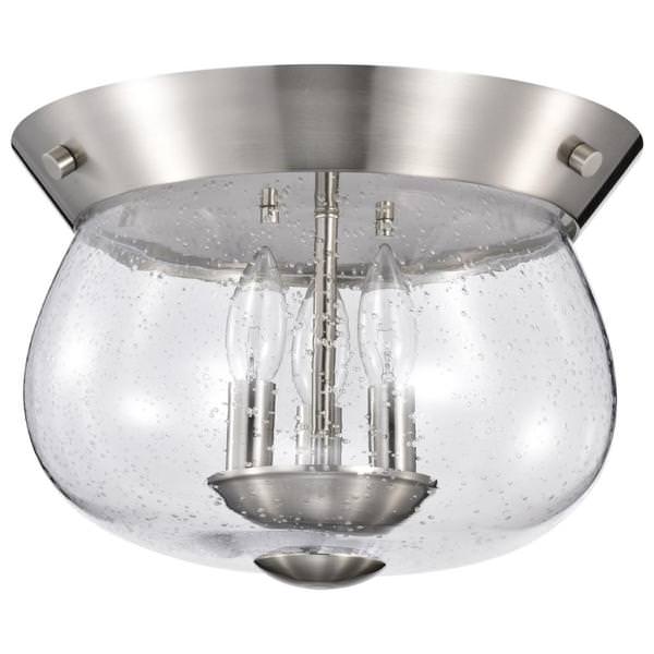 3 Light Brushed Nickel Boliver Indoor Flush Mount Light Fixture