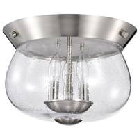 View 3 Light Brushed Nickel Boliver Indoor Flush Mount Light Fixture