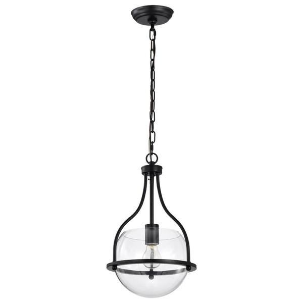 1 Light 60 watt 120 volt Matte Black Pendant