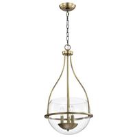 View 3 Light Vintage Brass Amado Indoor Pendant Light Fixture