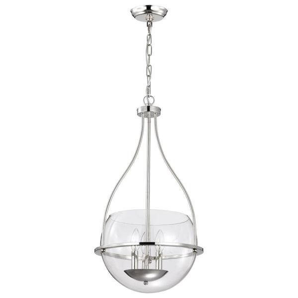 3 Light Polished Nickel Amado Indoor Pendant Light Fixture