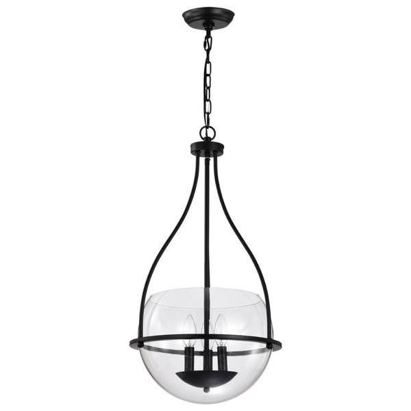 3 Light Matte Black Amado Indoor Pendant Light Fixture