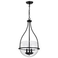 View 3 Light Matte Black Amado Indoor Pendant Light Fixture