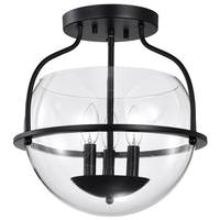 View 3 Light Matte Black Amado Indoor Semi Flush Mount Fixture