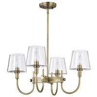 Nuvo Lighting 4 Lamp Vintage Brass Brookside Indoor Chandelier