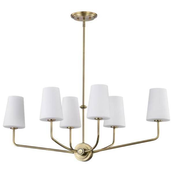 6 Light Vintage Brass Cordello Indoor Pendant Light Fixture