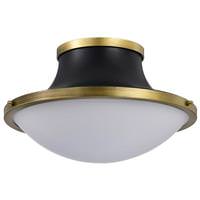 View 18" 3 Light Matte Black Lafayette Indoor Flush Mount Light Fixture