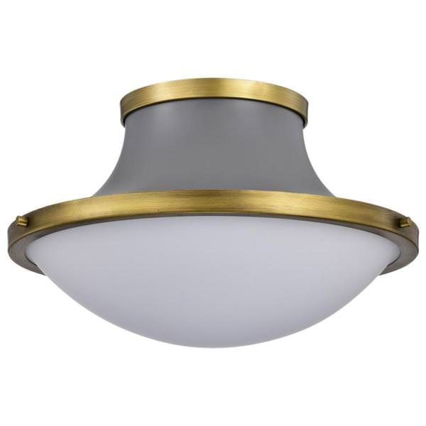 18" 3 Light Matte Gray Lafayette Indoor Flush Mount Light Fixture