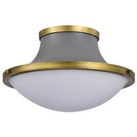 View 18" 3 Light Matte Gray Lafayette Indoor Flush Mount Light Fixture
