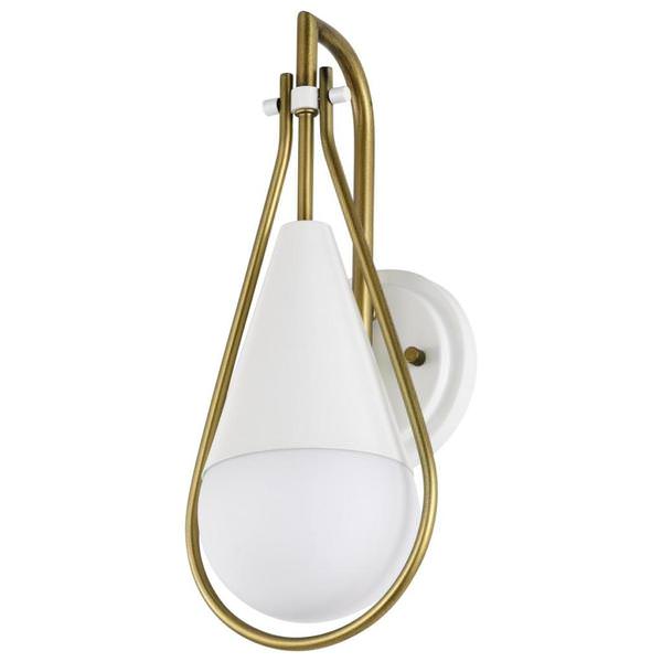 1 Light Matte White Admiral Indoor Wall Scone Light Fixture