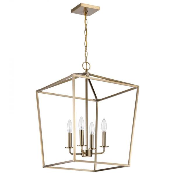 4 Light Burnished Brass Emma Indoor Pendant Light Fixture