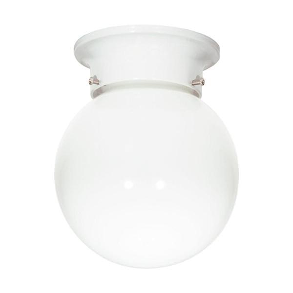 1 Lamp 6" 120 volt Flush Mount Indoor White Ceiling Fixture