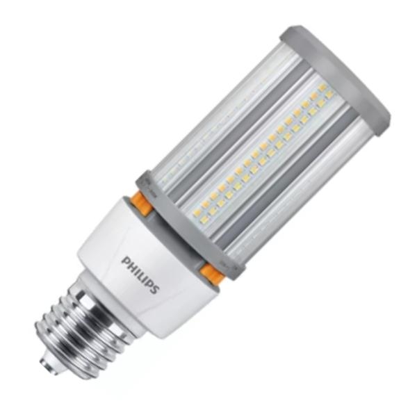 Selectable watt 120/277 volt Corncob Exclusionary Mogul Screw Base CCT Selectable Clear Step Dimming Ballast Bypass / Direct Wire Dimmable LED