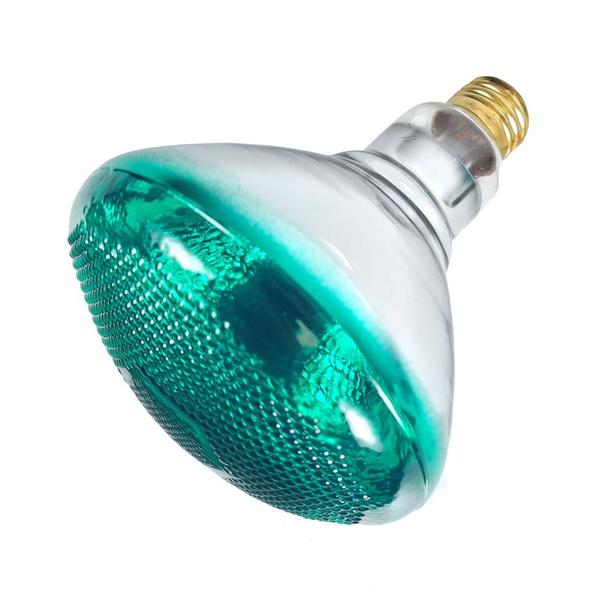 100 watt 120 volt BR38 Medium Screw Base Green Flood