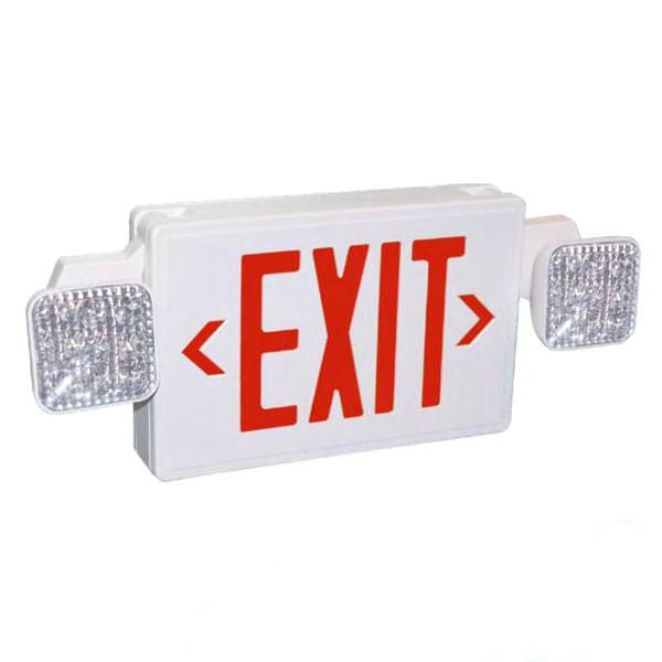 2 Lamp 3.6 volt White Panel / Red Letters Exit/Emergency Light