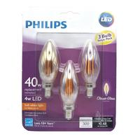 Philips 4 watt B11 120 volt Medium Screw Base 2700K Warm White LED Light Bulb (3 Pack)