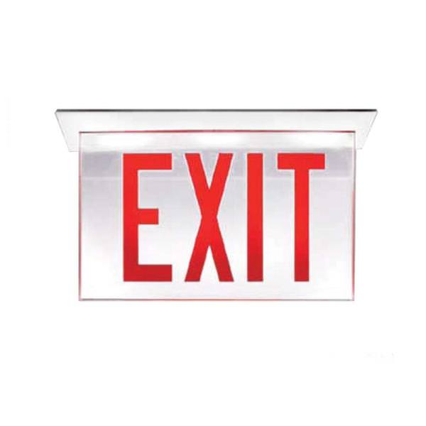 120/277 volt Clear Panel / Red Letters Edge-Glo LED Exit Light