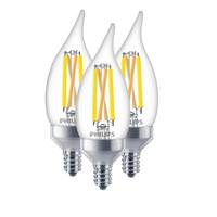 Philips  5.5 watt 120 volt BA11 Candelabra Screw Base Medium Screw Base Adapter 5000K Daylight LED Light Bulb (3 Pack)