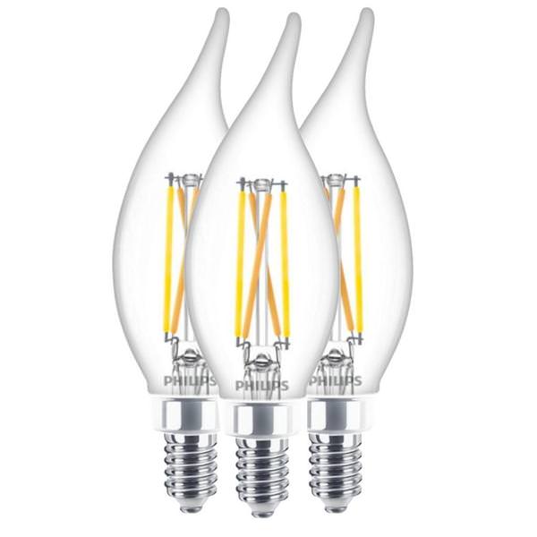 3.5 watt 120 volt BA11 Candelabra Screw Base 2700K Warm White LED Light Bulb (3 Pack)