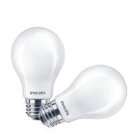 Philips 8 watt 120 volt A19 Medium Screw Base 2700K Warm White LED Light Bulb (2 Pack)