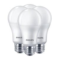 Philips 8 watt 120 volt A19 Medium Screw Base 4000K Cool White LED Light Bulb (4 Pack)