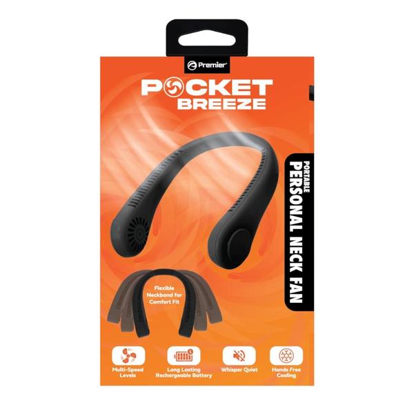 Black Pocket Breeze Bladeless Rechargeable Neck Fan