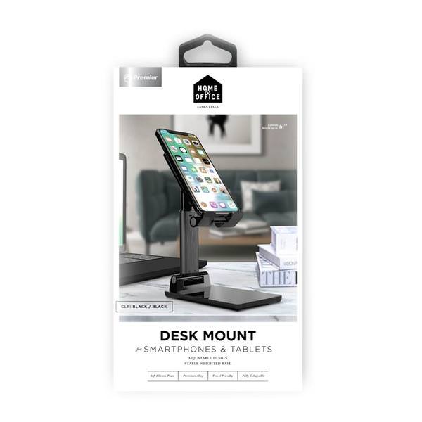Adjustable Black Desk Mount for Phones and Tablets