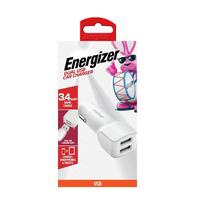 Energizer 3.4 Amp White Dual USB Charger