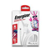 Energizer 10' Braided USB White Lightning Cable