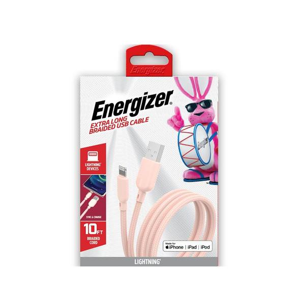 10' Braided USB Pink Lightning Cable