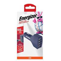 Energizer 9.6 Amp 4 Port Blue Quad USB Car Charger