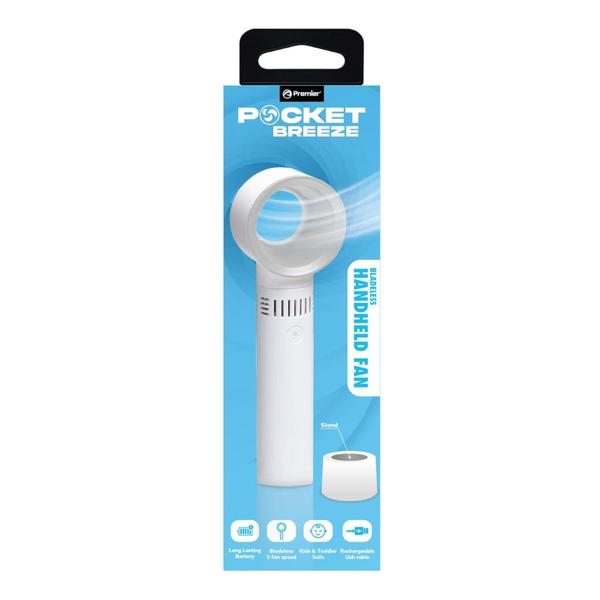 White Rechargeable Portable Bladeless Fan