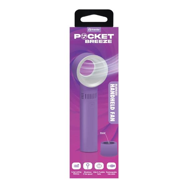 Purple Rechargeable Portable Bladeless Fan