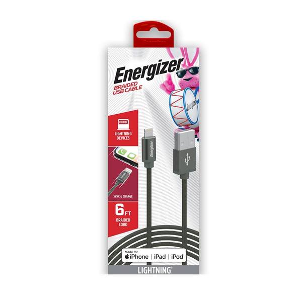 6' Braided Gray USB Lightning Cable