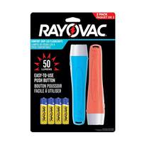 Rayovac Red/Blue Comfort Grip LED Flashlight (2 Pack)