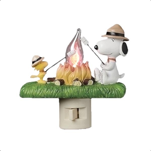 4" Snoopy and Woodstock Campfire Night Light