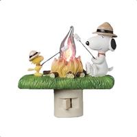 View 4" Snoopy and Woodstock Campfire Night Light
