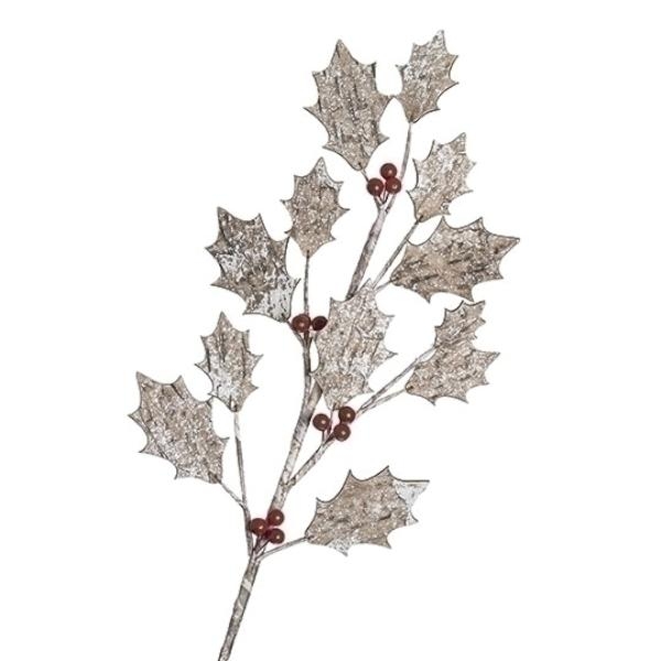 24" Frosted Leaves with Berries Artificial Pick