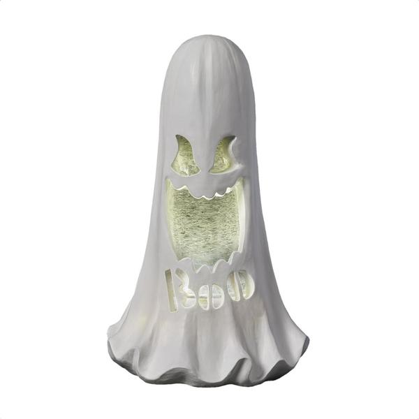12" Battery Operated Lighted Boo Ghost Swirl Lantern