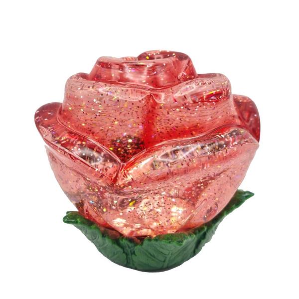 6" LED Battery Operated Red Rose Swirl Lantern