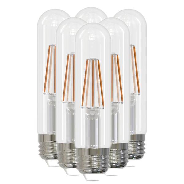 6 watt 120 volt T10 Medium Screw Base 2700K Warm White (6 Pack)