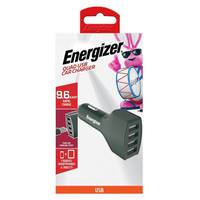 Energizer 9.6 Amp 4 Port Gray Quad USB Car Charger