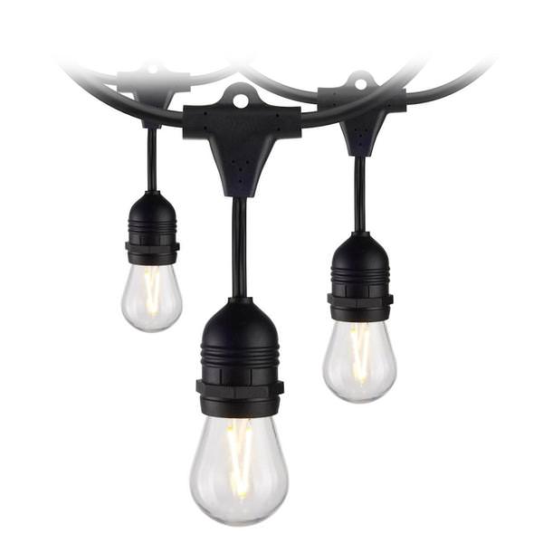 12 watt 120 volt Black 2200K Warm White LED String Light