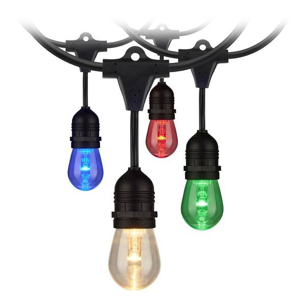 12 watt 120 volt Black CCT Selectable Indoor/Outdoor LED RGB String Light Set with Remote