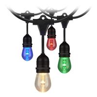 Satco 12 watt 120 volt Black CCT Selectable Indoor/Outdoor LED RGB String Light Set with Remote