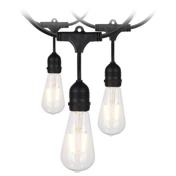 24' 24 watt 120 volt Black 2200K Indoor/Outdoor LED String Light Set