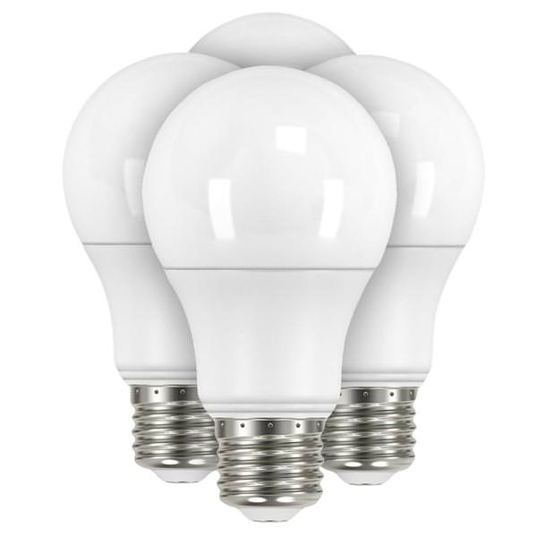 5 watt 120 volt A19 Medium Screw Base 2700K Warm LED (4 Pack)