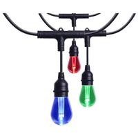 Satco 48' 9 watt 120 volt S14 RGBTW Black Wire LED String Light Set