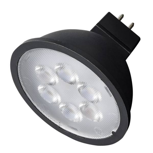 6.5 watt 12 volt MR16 Bi-Pin Base 5000K Daylight Black LED Light Bulb
